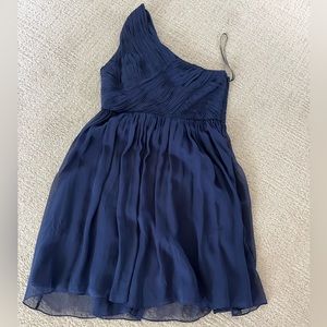 Tibi 10 silk navy cocktail / bridesmaid dress